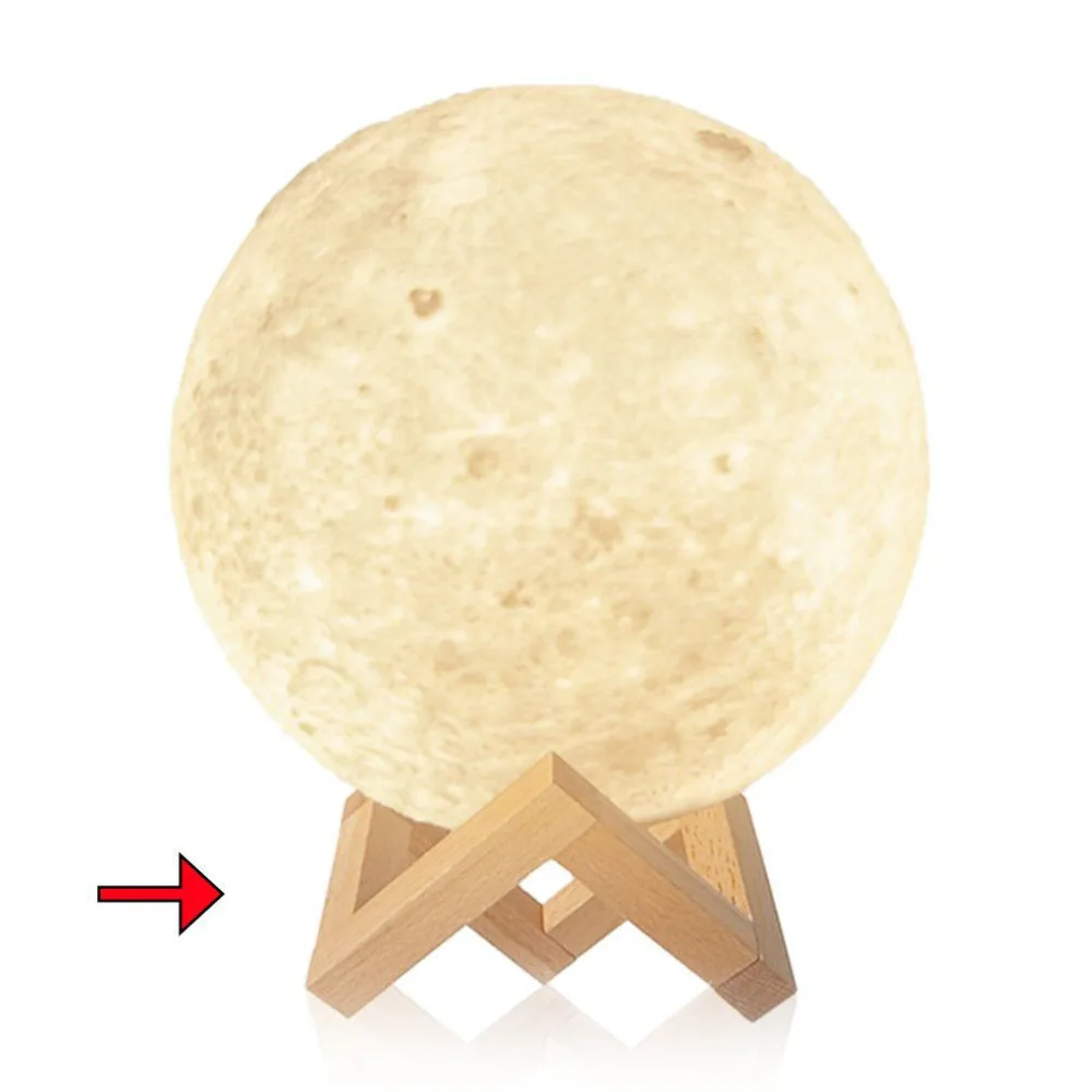 

Detachable smooth solid lamp stand moon light fittings wooden bracket moon shaped lamp seat ball