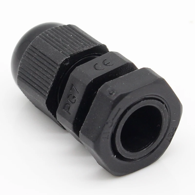 Cable gland 10 Pcs PG7 Black Plastic Waterproof Cable Glands Joints