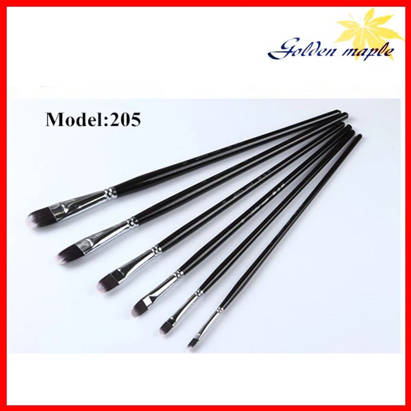 

6pcs/set Art Brush Oil Painting Watercolor Brush White Nylon Hair for Students Artists PaintingTools