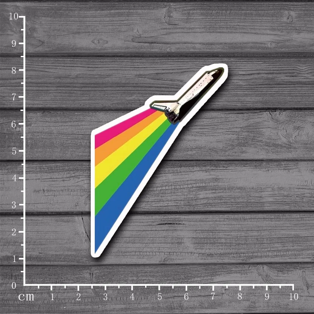 

Rainbow Rocket On Laptop Notebook Skin Diary Stationery Stickers Snowboard Luggag Decal For kid Toy Suitcase Stickers[single]