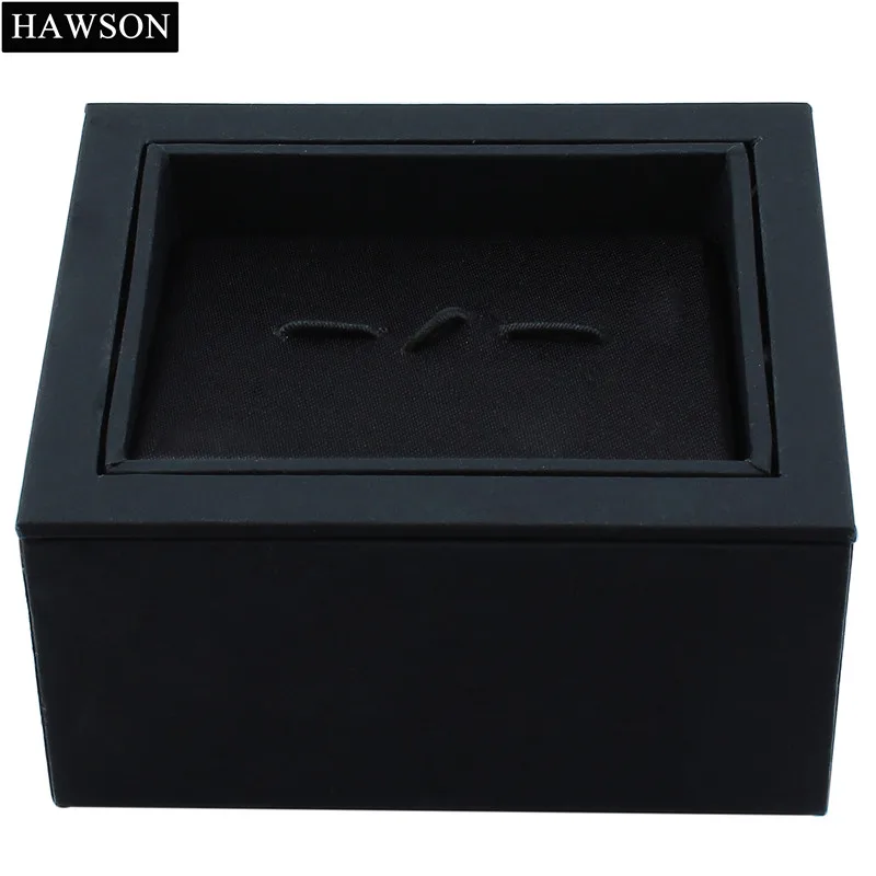 

HAWSON 12 pcs Rotatable Display Cufflinks Box High Quality Black Storage Boxes for Cufflinks or Tie Clip Gift Jewelry Case