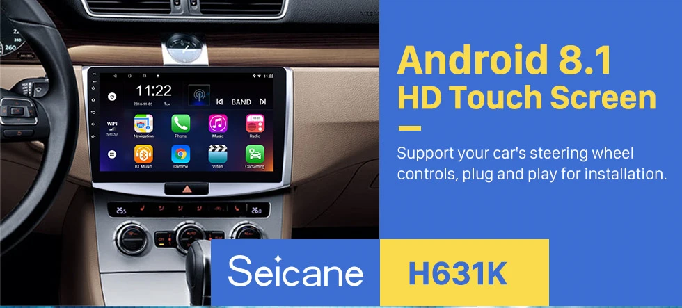 Best Clearance Seicane 10.1"Android 8.1 2Din Auto Radio Stereo GPS Navigation for 2012 2013 2014 VW Volkswagen Magotan B7 Bora Golf 6 0