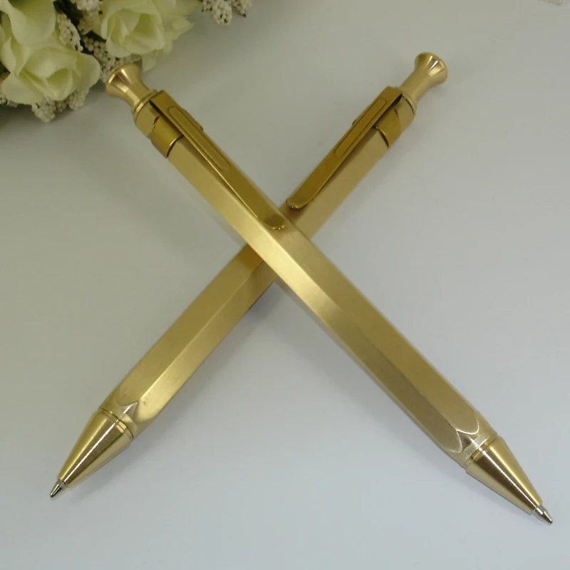 Новейшая 51 г латунная тяжелая ручка Шестигранная конструкция пресс Выдвижная