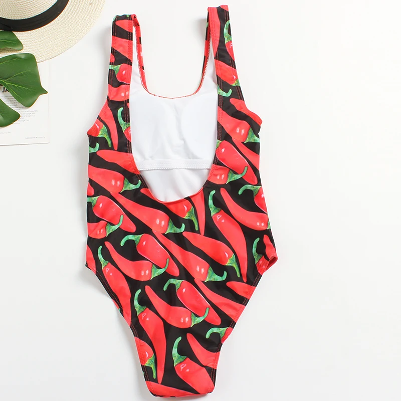 Woman Swimwear 2019 Red Swimsuit Girls Print Bathing Suit One Piece Monokini Push Up Padded Large Size Swimsuits XXXL (8)