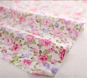 

Syunss Pink Peony Floral Printed 100% Cotton Fabric Tissue Sewing Telas DIY Patchwork Quilting Baby Bedding Textile Tecido