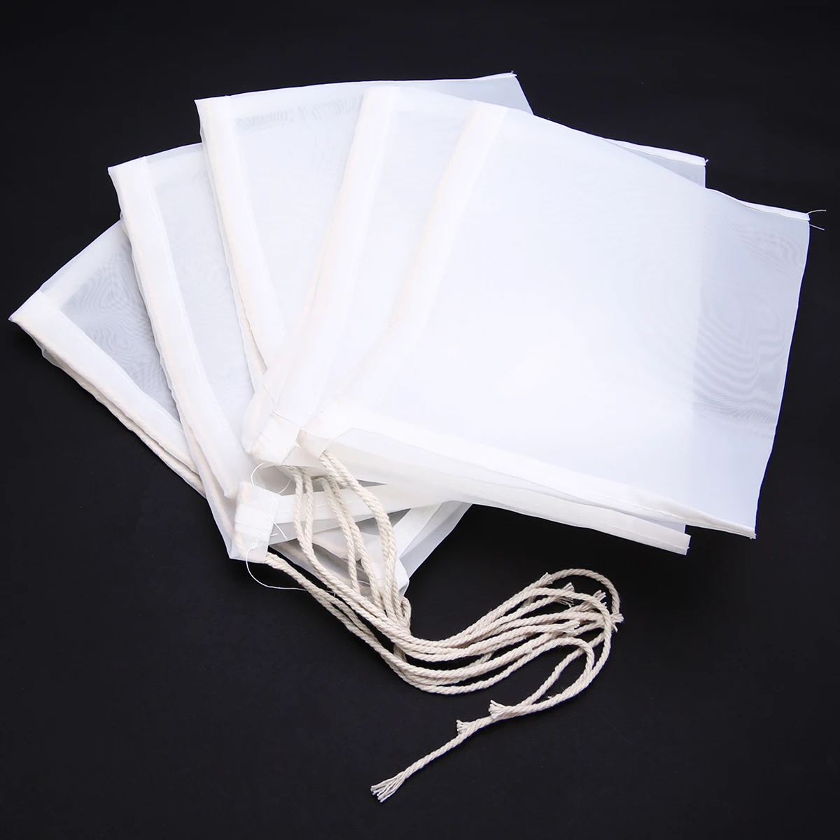 5Pcs Mesh Nylon Strainer Filter Bag for Nut Milk Hops Tea Brewing Food Filtration House Home Wine Beer Making Bar Tools