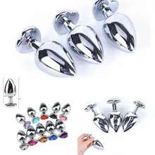 Stainless Steel Butt Plug Heart Shape Crystal Anal Plug Female Male Masturbation Orgasm Stimulation Erotic Toy Sex Products