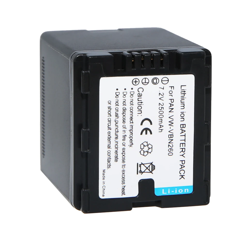 Аккумулятор для камеры 2500 мА · ч аккумулятор PANASONIC VBN260 VBN130 VBN390 HC X920M TM900 SD800 HS900 SD900 с
