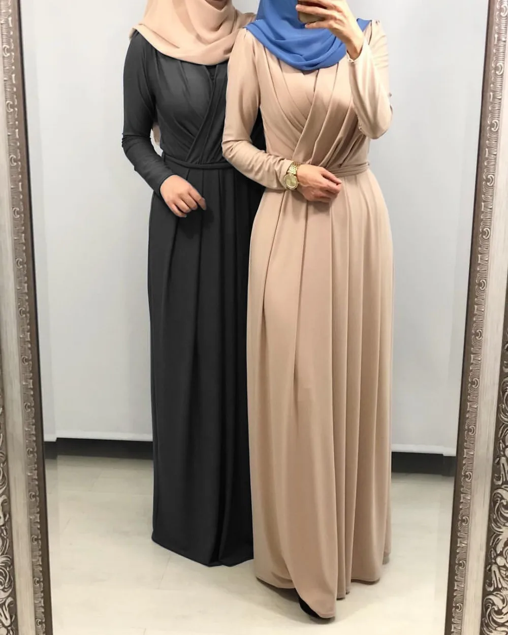 7 цветов элегантное мусульманское Плиссированное Абая турецкое Сингапур полная длина джилбаб Дубай женское мусульманское исламское платье wq1330 Прямая поставка