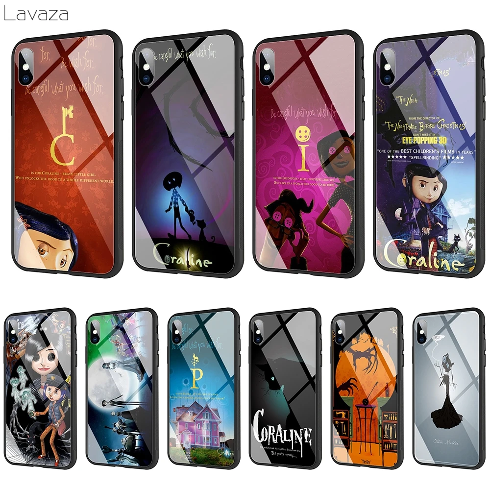 

Lavaza Coraline Tempered glass TPU Case for iPhone XS MAX XR X 8 7 6 6S Plus