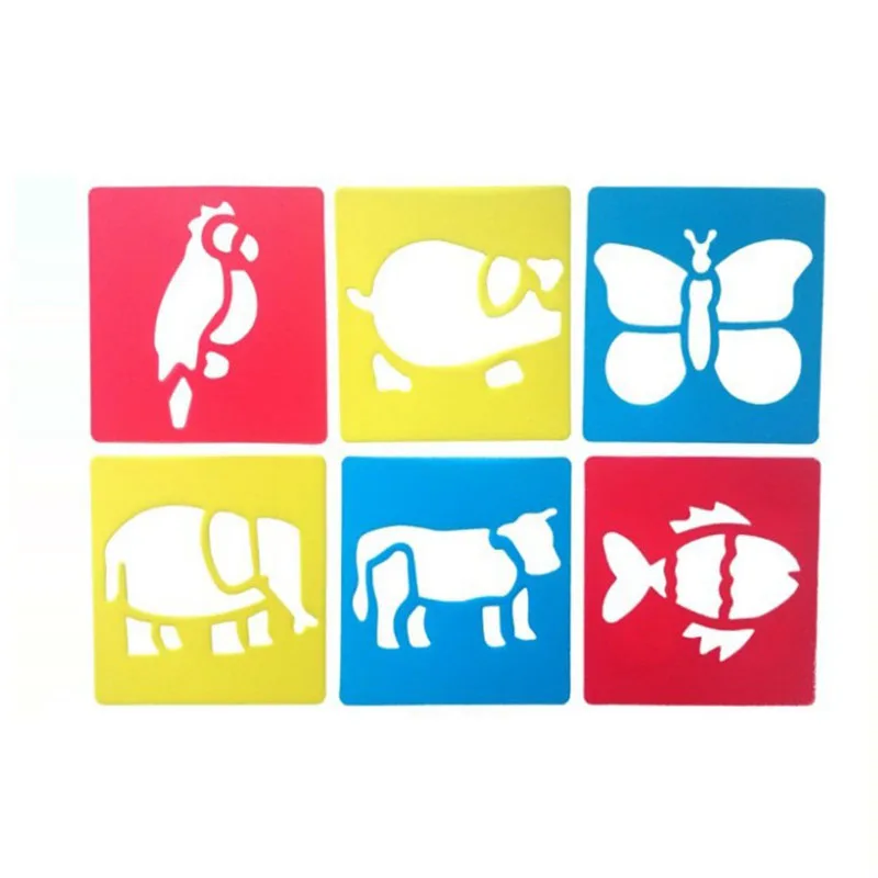 

1 Set Funny Pig Fish cow Elephant DIY Drawing Template stencil Kids art board Early Learning Educational Drawing Toys
