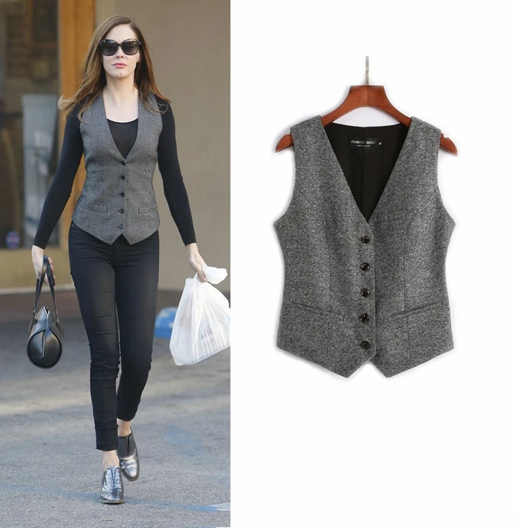 

Waistcoat Fair Winter 2019 Europeans And Americans Retro Women Woolen Vests Short Style Large Size Vest