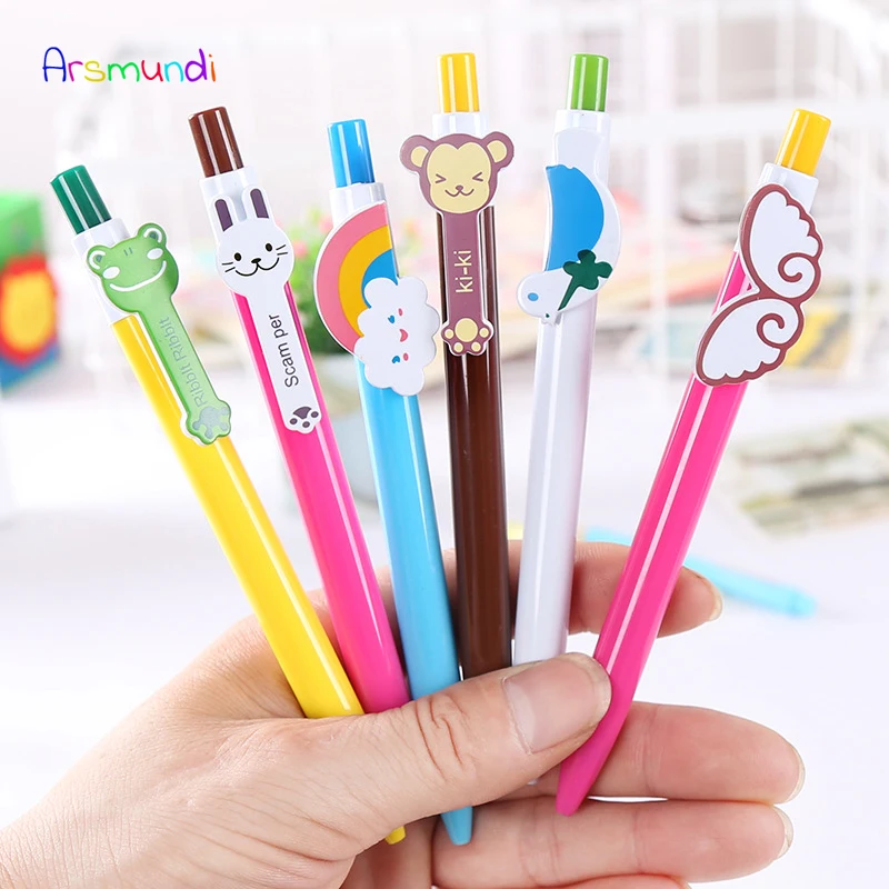 

3Pcs/Pack Cute Ballpoint Pen Gift Pen Creative Wing Rainball Core Solventborne Automatic Ballpoint Pen Office School Stationery