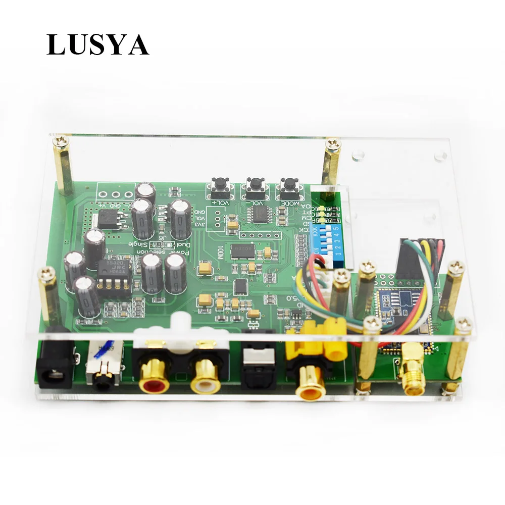 Lusya ES9038Q2M DAC I2S SPIDF CSR8675 aptx hd LDAC Bluetooth 5 0 Модуль декодер плата в случае с антенной