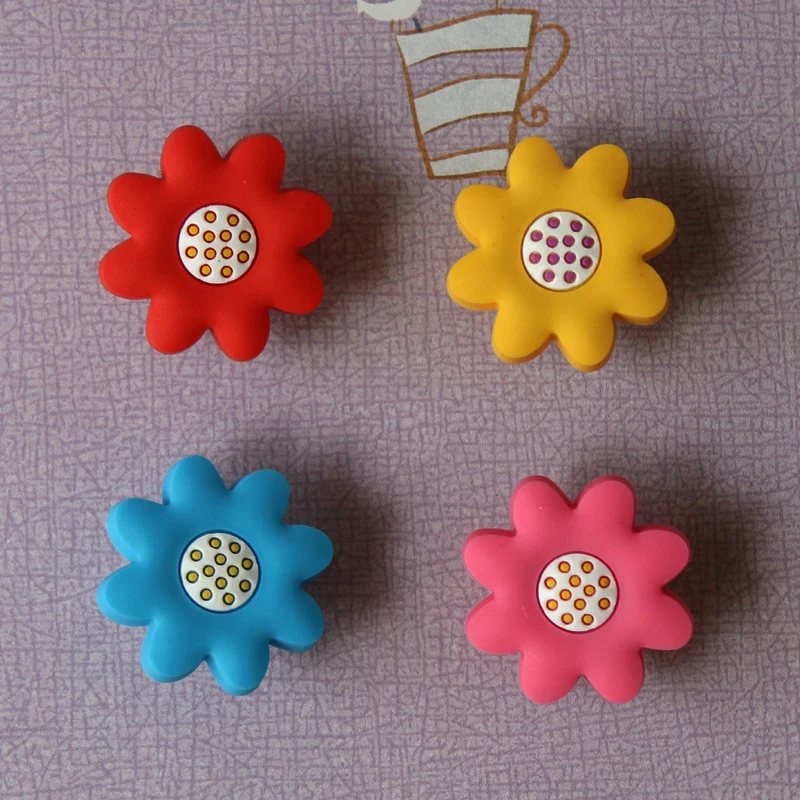 Pink Blue Yellow Red Flower S Dresser Pull Soft Gum Drawer Pink Blue Yellow Red Flower S Dresser Pull Soft Gum Drawer Pulls Handles Cabinet Hardware In From Home Improvement On