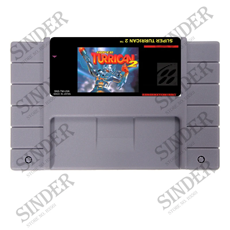 

Super Turrican 2 USA Version 16 bit Big Gray Game Card For NTSC Game Player