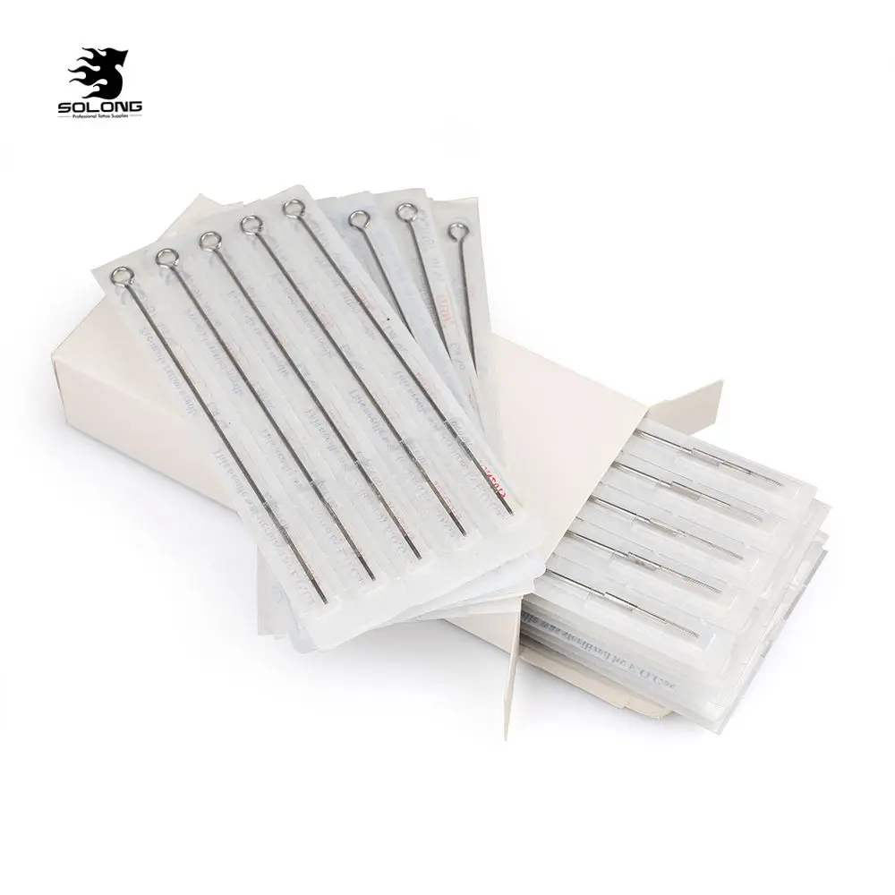 

50Pcs/box Disposable Tattoo Needles Mix Sizes Sterile Tattoo Needle Set For Makeup Tools Tattoo machine Tattoo Body M1 size