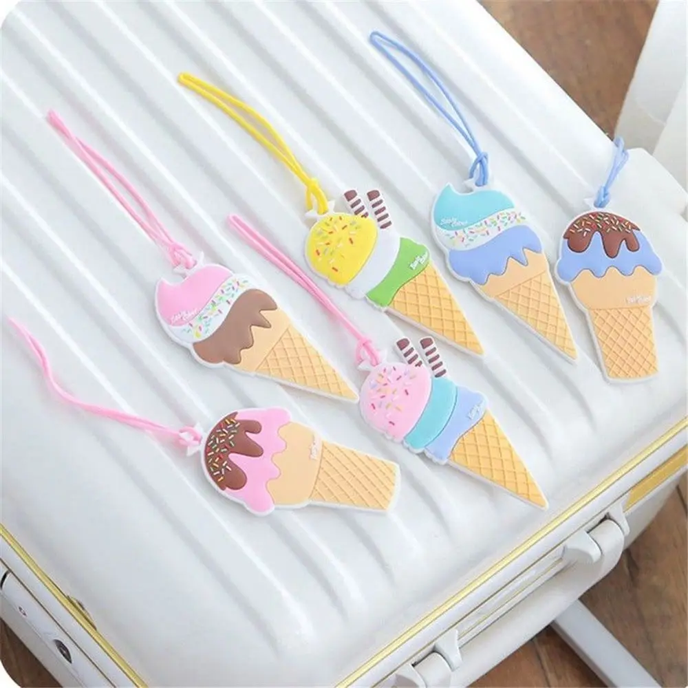 

Ice Cream Modeling Silicone Luggage Tags Baggage Suitcase Name Tag Travel Boarding Label Baggage Travel Accessories Style Random
