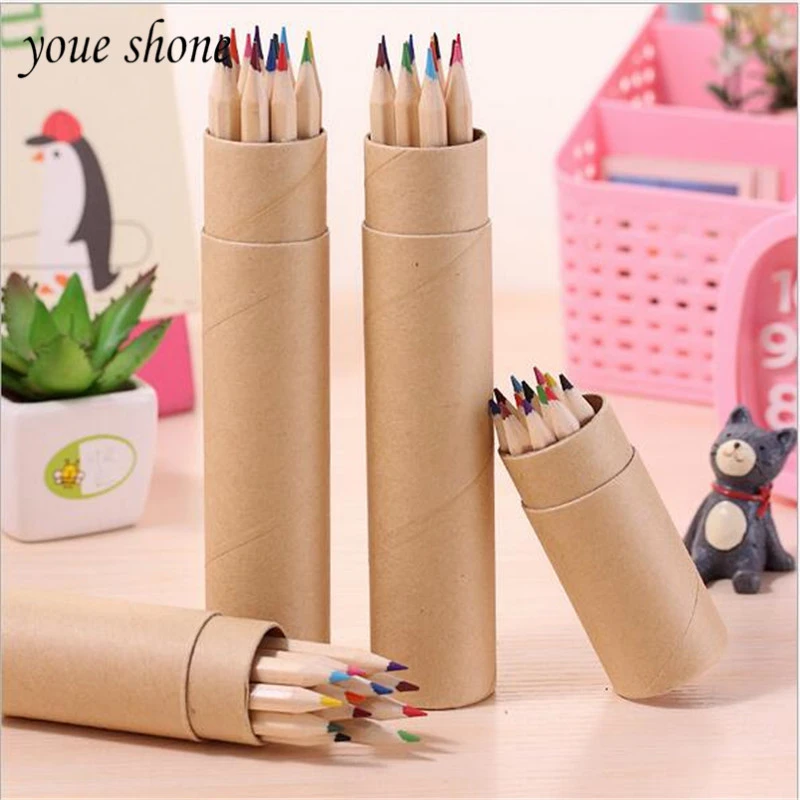 12Pcs/Boxes South Korea Stationery Small Colored Pencils Sets ...