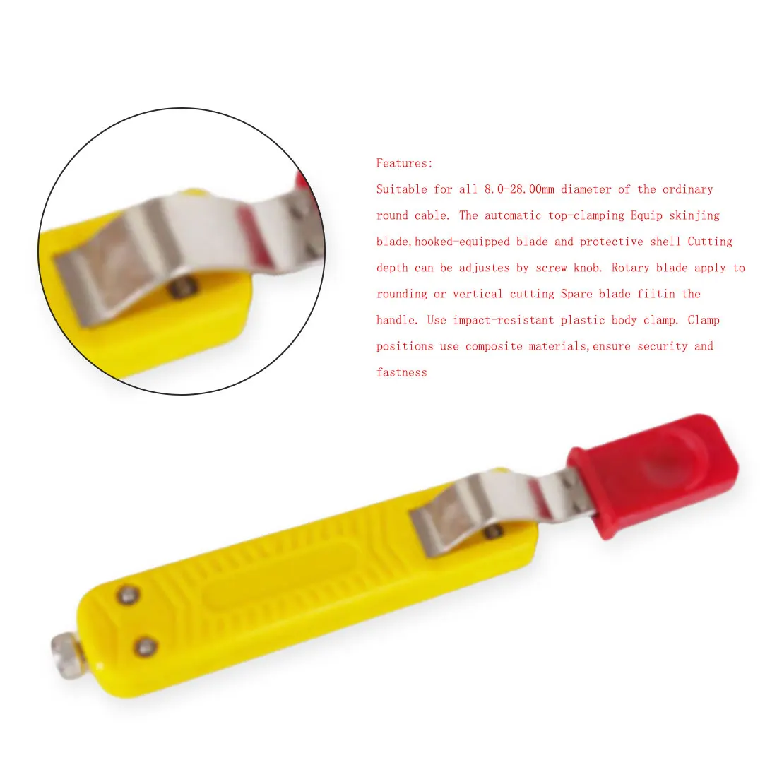 

8-28mm Cable Stripping Knife Mini Electrician Knife Wire Stripper Knife PVC Rubber PTFE Silicone Hand Tools