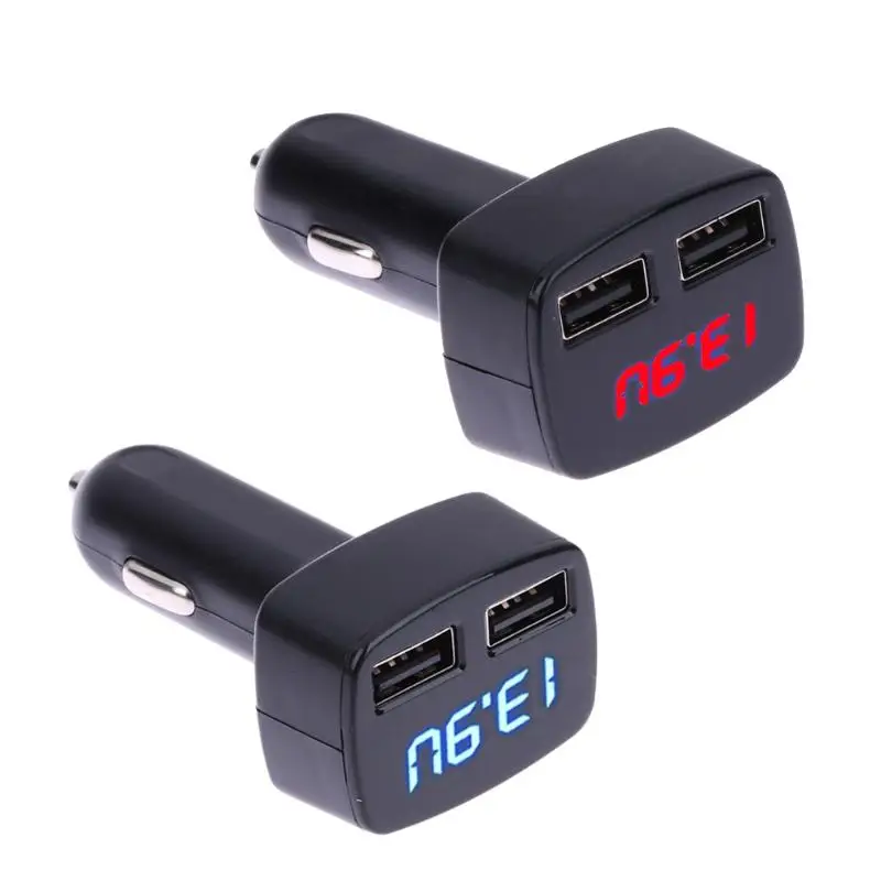 

New Universal 4 In 1 Dual USB Socket Adapter LED Voltage DC 5V 3.1A Output Temperature Current Meter Tester For Phone