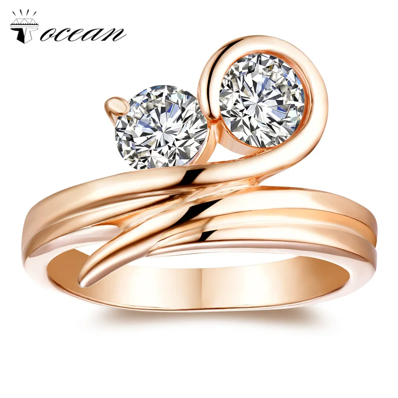 Tocean Rose Gold Color Retro Cute Handsome Wedding Rings