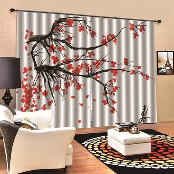 

Chinese Painting Thick Luxury Wavy Kitchen Curtains for Living Room bedroom Decoration Modern Blackout 3D Digital Print MA22