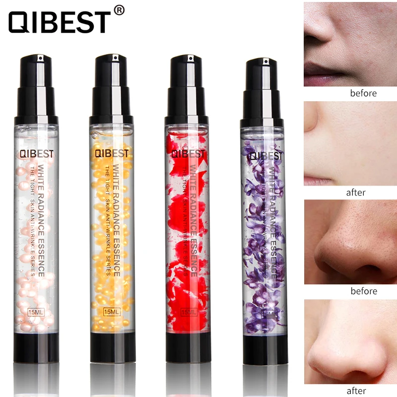 

Qibest Rose Gold Pearl Flower Essence Oil Makeup Base Face Essential Oil Before Primer Foundation Moisturizer Oil Anti-aging