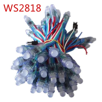 

50pcs DC5V 12mm F8 WS2818 addressable LED Pixel Module Light IP68 waterproof LED String one bad node does not affect the others