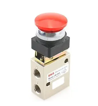 

SNS JM-06A 13mm Thread 3/2 Way Red Flat Push Button Pneumatic Mechanical Valve