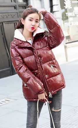 BJCJWF новые женские весенние куртки Осенние теплые хлопковые пальто со стоячим воротником Модные женские парки женский зимний пуховик стеганая куртка - Цвет: Red wine