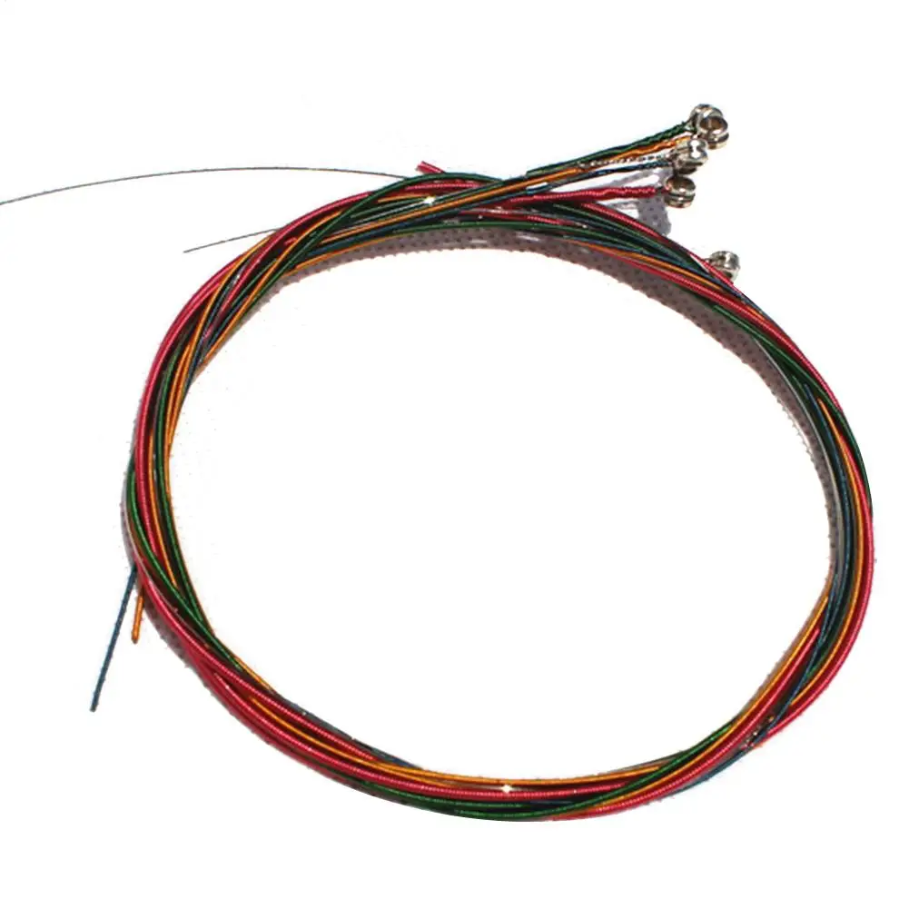 

6PCS/set Wooden Guitar Color Strings Acoustic Guitar Steel Strings 6 Folk Songs In Bulk Strings Steel Strings