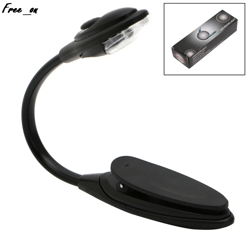 

Mini Striking White LED Clip Booklight Portable Travel Book Reading Light Lamp