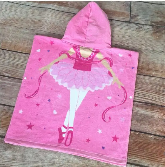 60 см, 70 см русалка принцесса натуральный хлопок пляжное полотенце с капюшоном абсорбент циклично Ванна Полотенца махровые Плавание полотенце-накидка для детей