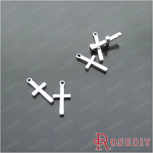 (18879)Jewelry Findings Charms Pendants 19*9MM Imitation Rhodium Alloy Cross 50PCS | Украшения и аксессуары