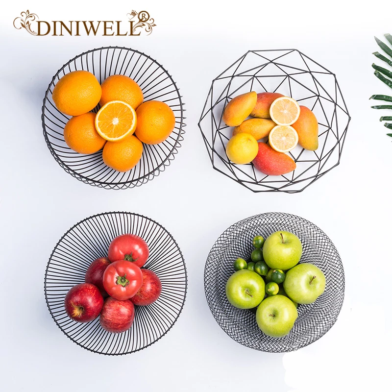 DINIWELL المطاوع الحديد الجوف سلة التخزين جولة سلك الفاكهة وجبة خفيفة المنظم لسطح المكتب غرفة المعيشة المطبخ الديكور سلال DINIWELL المطاوع الحديد الجوف سلة التخزين جولة سلك الفاكهة وجبة خفيفة المنظم لسطح المكتب غرفة المعيشة المطبخ الديكور سلال