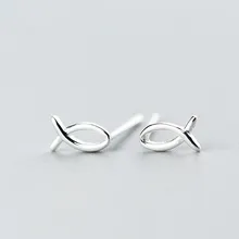 925 пробы, серебряные серьги-гвоздики в форме рыбы для женщин, подарок, ювелирные изделия, предотвращают аллергию, pendientes boucles d'orilles A041