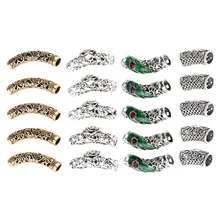 20 шт. в винтажном стиле бусины дредлок в виде скрученной косы ювелирные изделия драгоценные камни трубы бороды пушистые Подвески манжеты