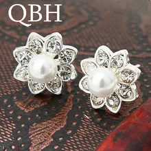 EK555 Новая мода Крошечные Хрустальные цветочные серьги-гвоздики из искусственного жемчуга для женщин Свадебные серьги Mujer Brincos изысканные ювелирные изделия