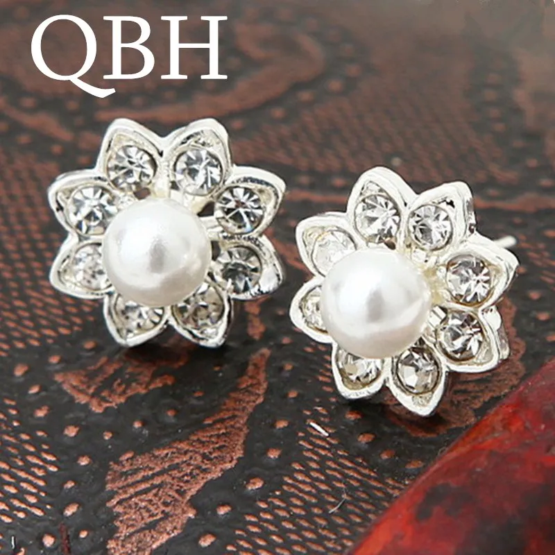 Серьги гвоздики женские с искусственным жемчугом и кристаллами|pearl stud earrings|fashion