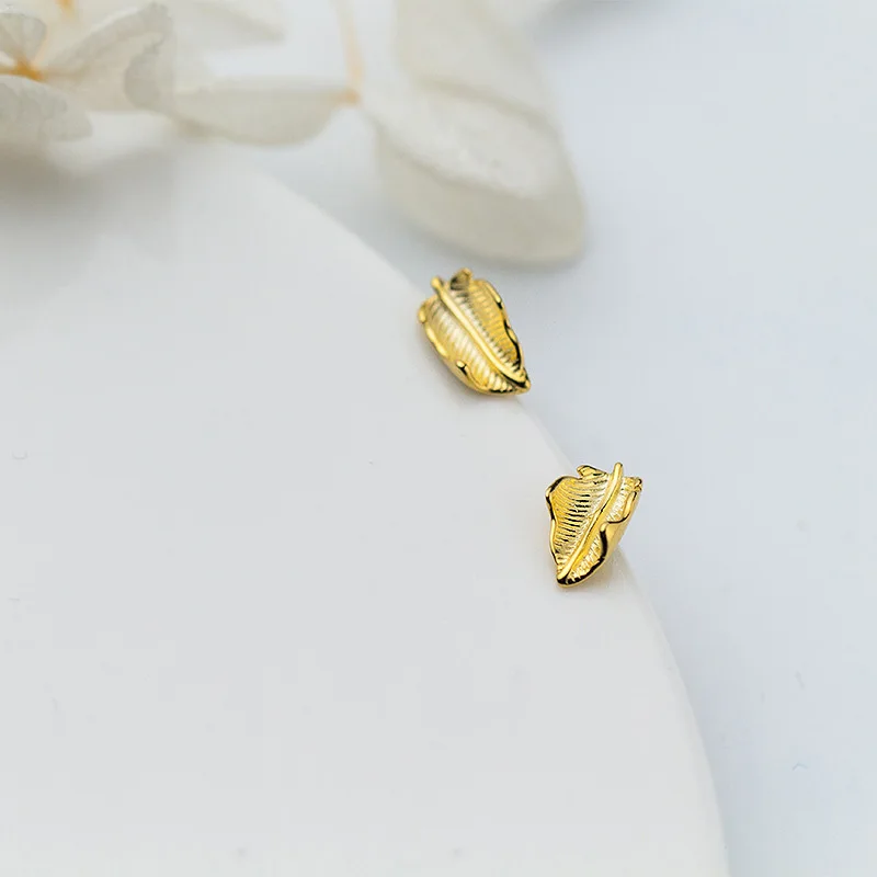 

WTLTC Genuine 925 Sterling Sliver Tiny Leaf Stud Earrings for Women Mini Small Leaves Posts Earrings Delicate Studs Earrings