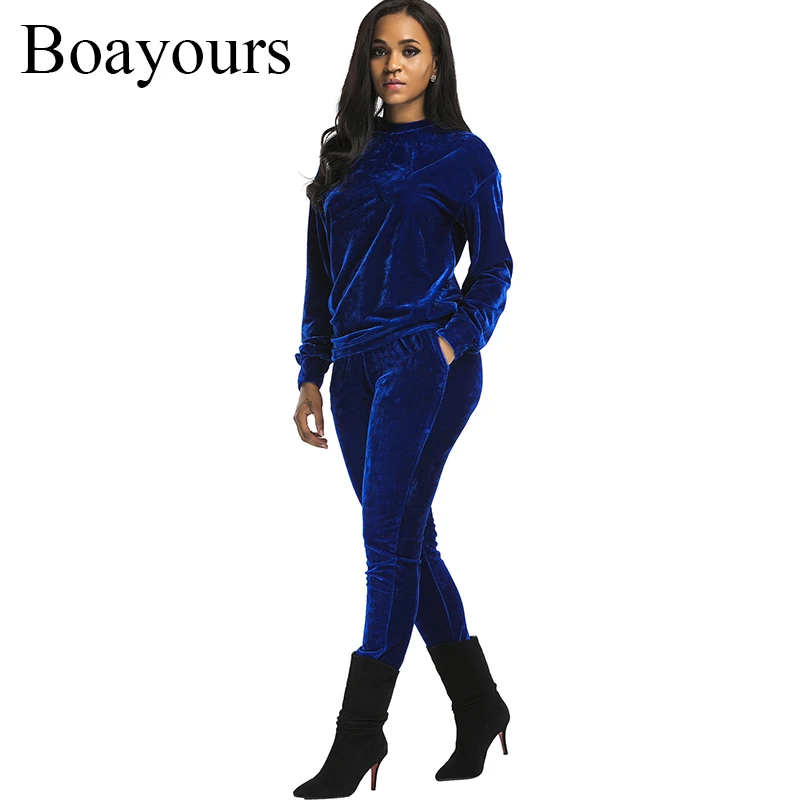 Boayours Herfst Winter Grijs Fluwelen Jumpsuit Voor Vrouwen 2017 Casual