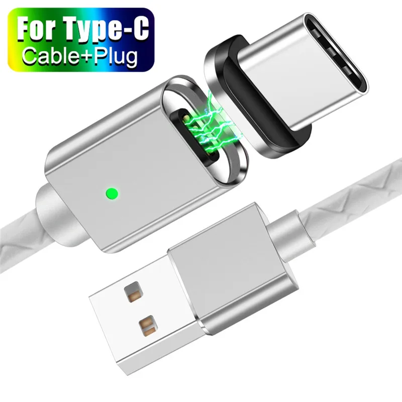 Магнитный кабель OLAF usb type-C для samsung Galaxy S9 S8, быстрое зарядное устройство, магнитный кабель для huawei mate 20 Pro Xiaomi Mi 8, usb type-C - Цвет: Silver Type C Cable