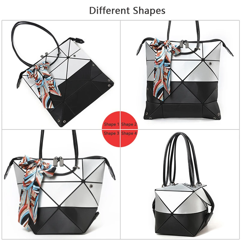 Nevenka Women Luminous Handbag Leather Shoulder Bag Women Geometric Handbags 2018 Large Tote Bag for Women Leather Crossbody Bag13