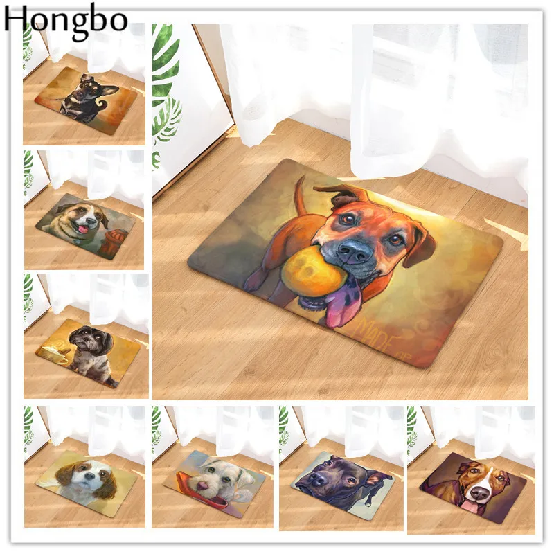 

Hongbo Doormat Carpets Oil Painting Dog Print Mats Floor Kitchen Bathroom Rugs 40X60 or 50x80cm