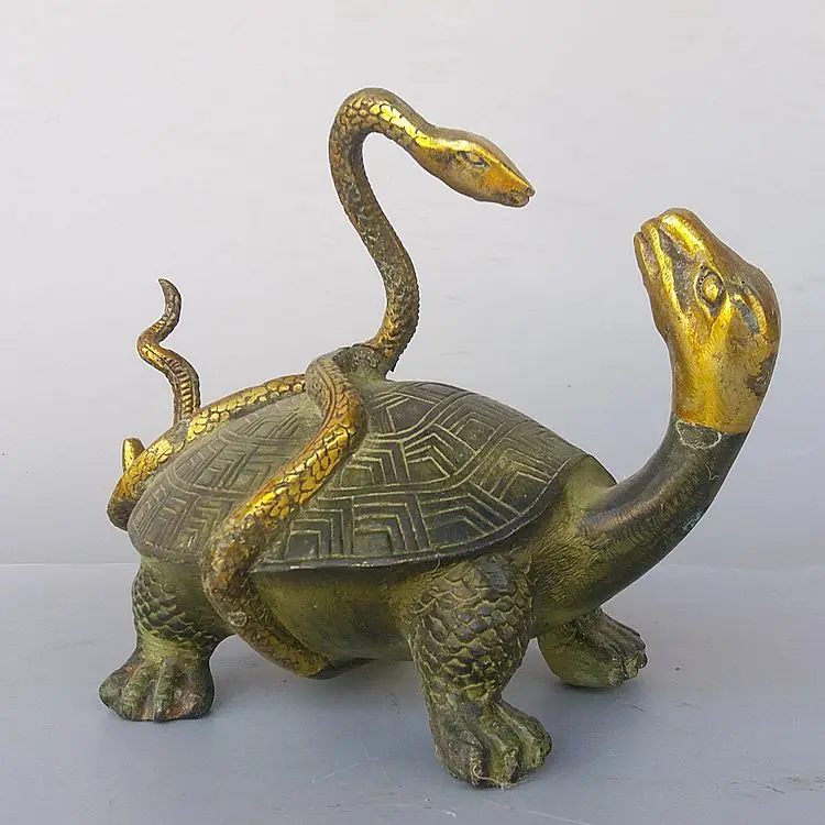SHUN brass Selling copper Turtle snake Xuanwu God beast animal statue Crafts Home Feng Shui Decoration | Дом и сад