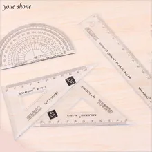 4PCS 1Set Simple Ruler sets Kawaii Stationery Students Study Supplies Triangle Rulers For Kids Office School