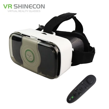 

VR Shinecon 3.0 Headset 3D Virtual Reality Glasses Googles Front Cover Helmet for 4.5-6' Mobile Phone with VR Controller