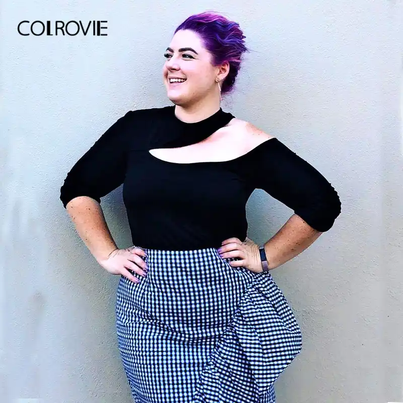 plus size cut out tops