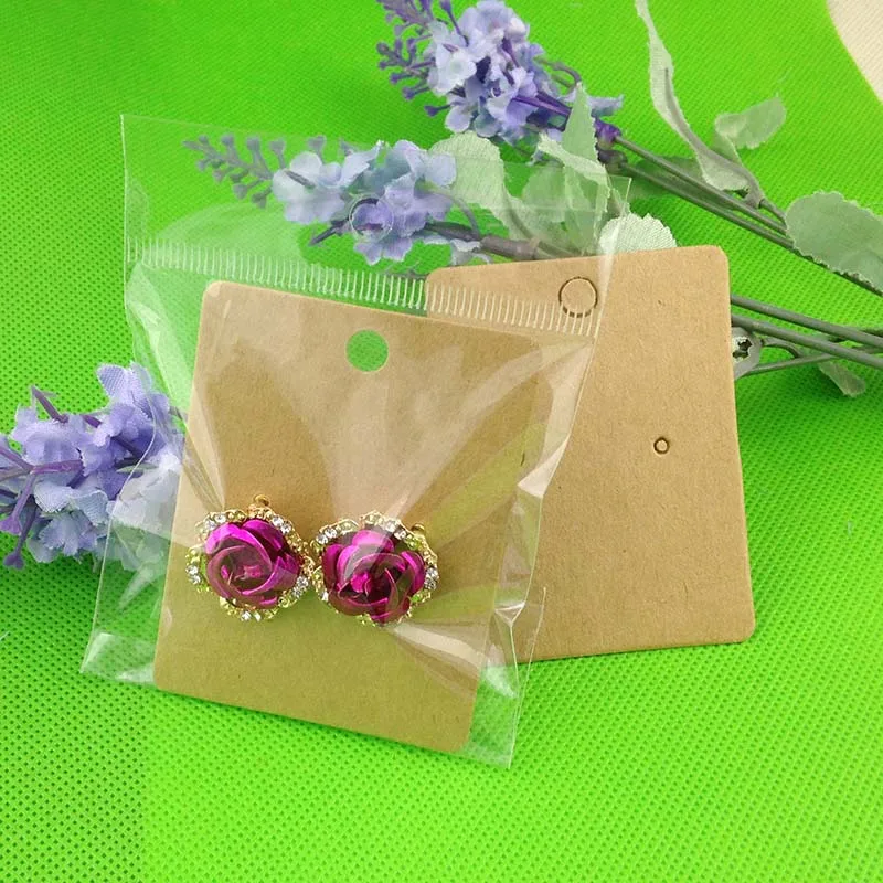 DIY Hand font b Made b font Blank kraft Earring Card For 1 pair Earring Display